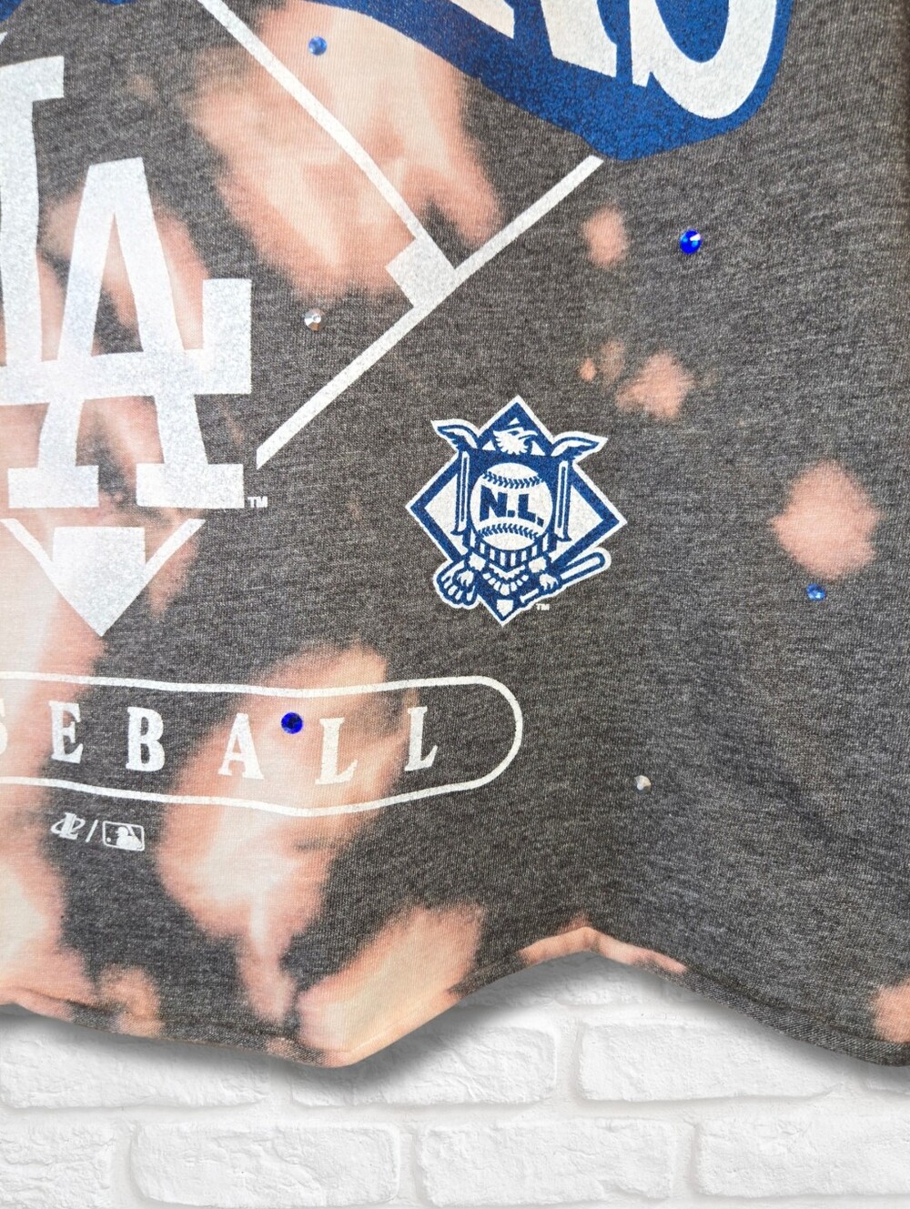 Los Angeles Dodgers Crop Top W/Rhinestones - Picture 6 of 6